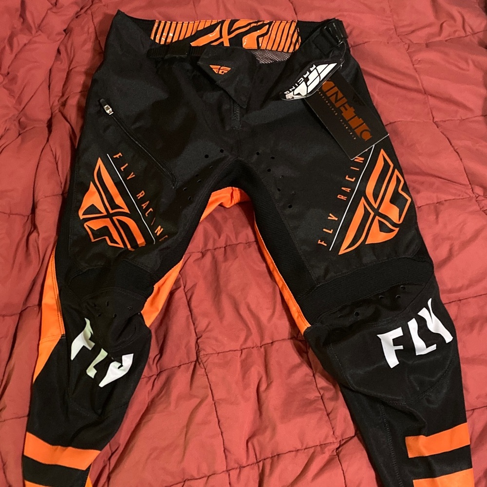 Fly Racing Kinetic Black and Orange moto or DH MTB pants
